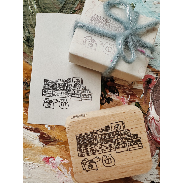 Catdoo x Cityluxe Stamps in Cat in Cityluxe — Catdoo rubber stamp — decorative stamp for journaling and paper craft, at Cityluxe Singapore