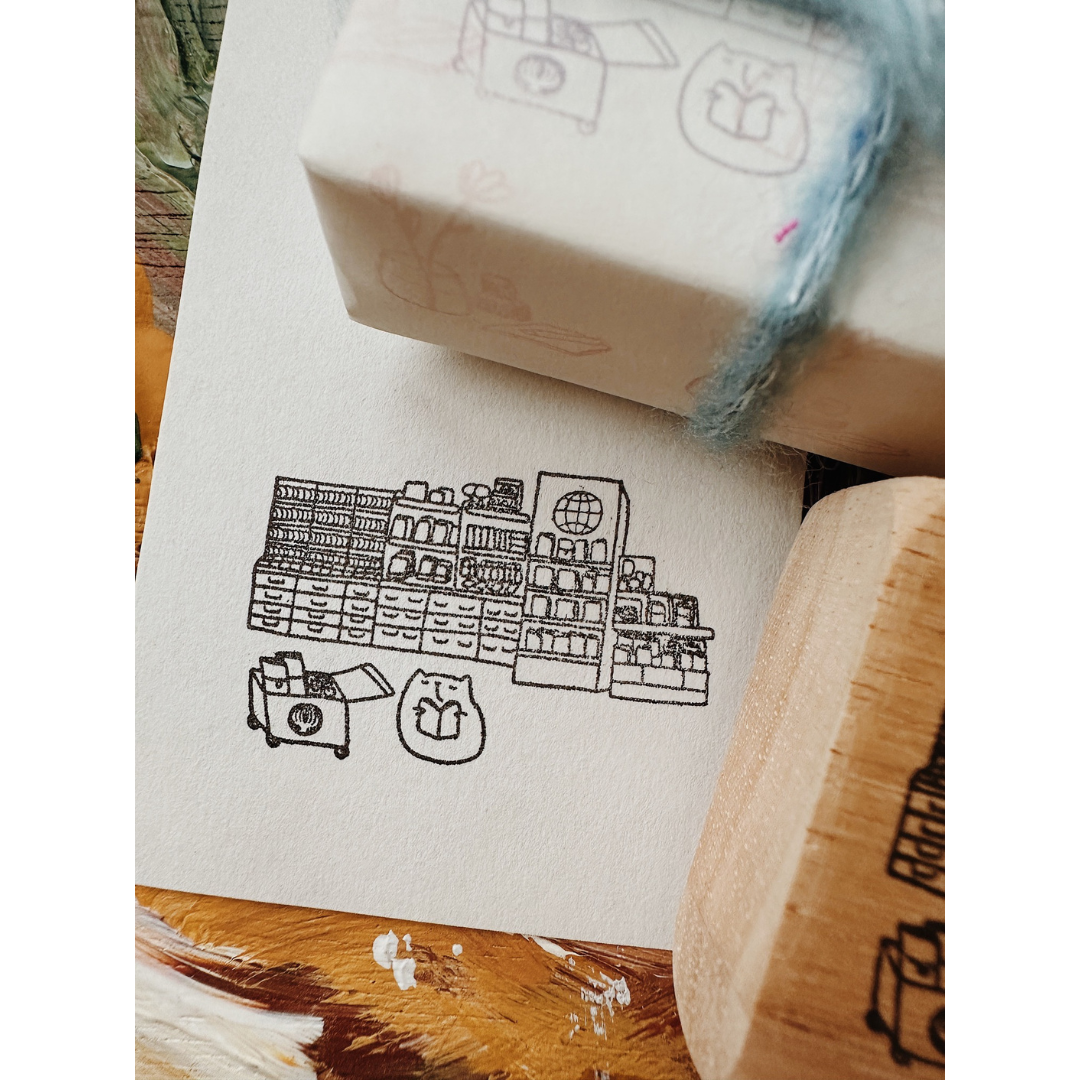 Catdoo x Cityluxe Stamps in Cat in Cityluxe — Catdoo rubber stamp — decorative stamp for journaling and paper craft, at Cityluxe Singapore