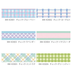 BGM Kira Fuwa Sugar Masking Tape - Check Blueberry