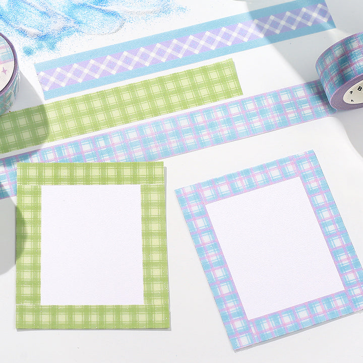 BGM Kira Fuwa Sugar Masking Tape - Check Green Tea