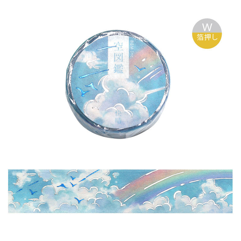 BGM Foil Stamping Masking Tape: Sky Encyclopedia in Clear Skies — BGM masking tape — decorative paper tape for journaling and scrapbooking, at Cityluxe Singapore