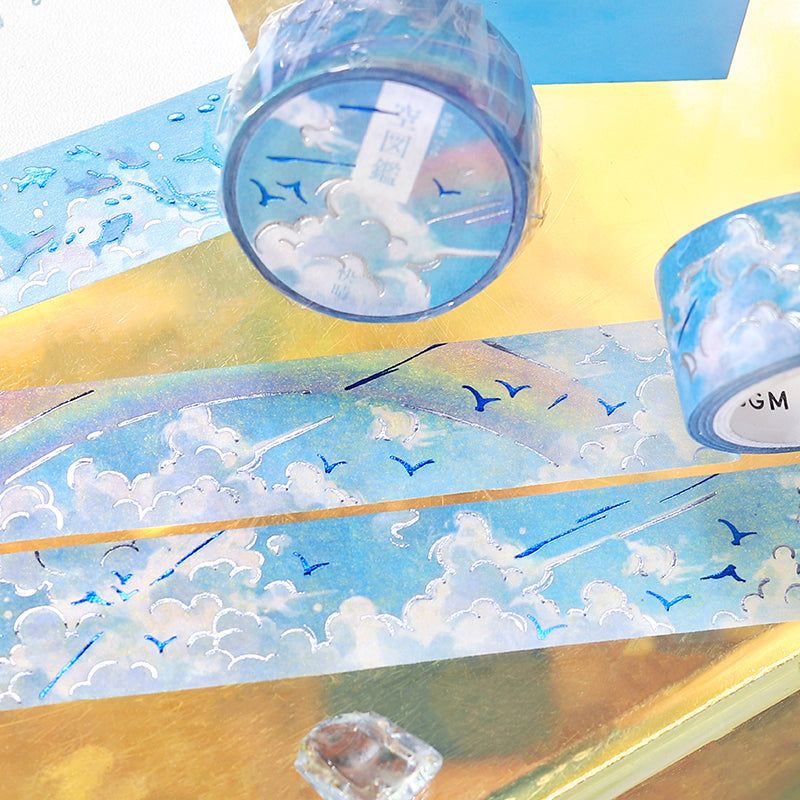 BGM Foil Stamping Masking Tape: Sky Encyclopedia in Clear Skies — BGM masking tape — decorative paper tape for journaling and scrapbooking, at Cityluxe Singapore