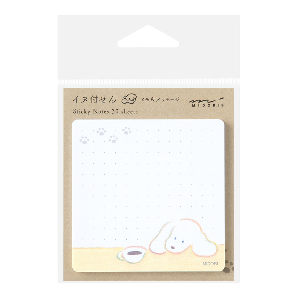 Midori Sticky Notes in Coffee and Dog — Midori sticky note — premium stationery and lifestyle, at Cityluxe Singapore