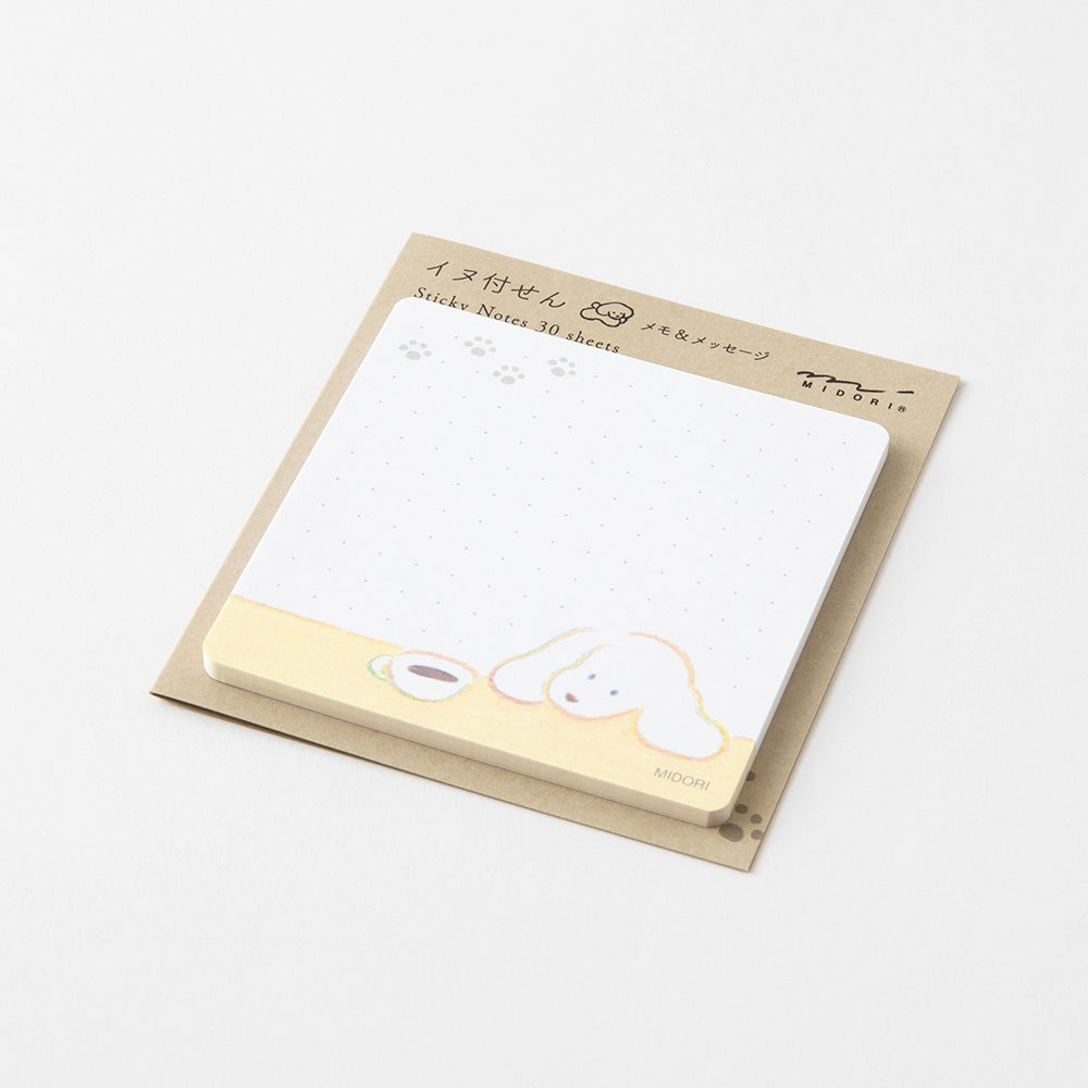 Midori Sticky Notes in Coffee and Dog — Midori sticky note — premium stationery and lifestyle, at Cityluxe Singapore
