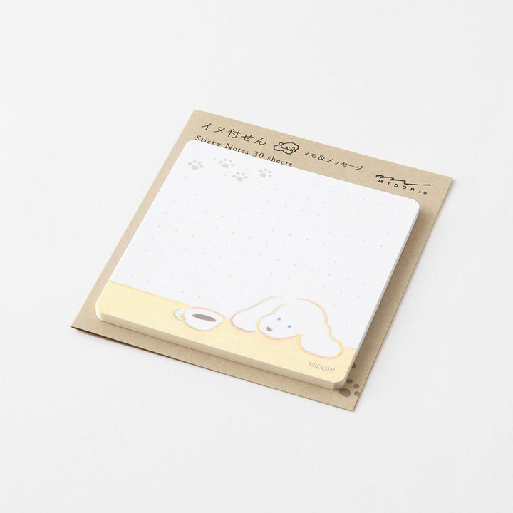 Midori Sticky Notes in Coffee and Dog — Midori sticky note — premium stationery and lifestyle, at Cityluxe Singapore