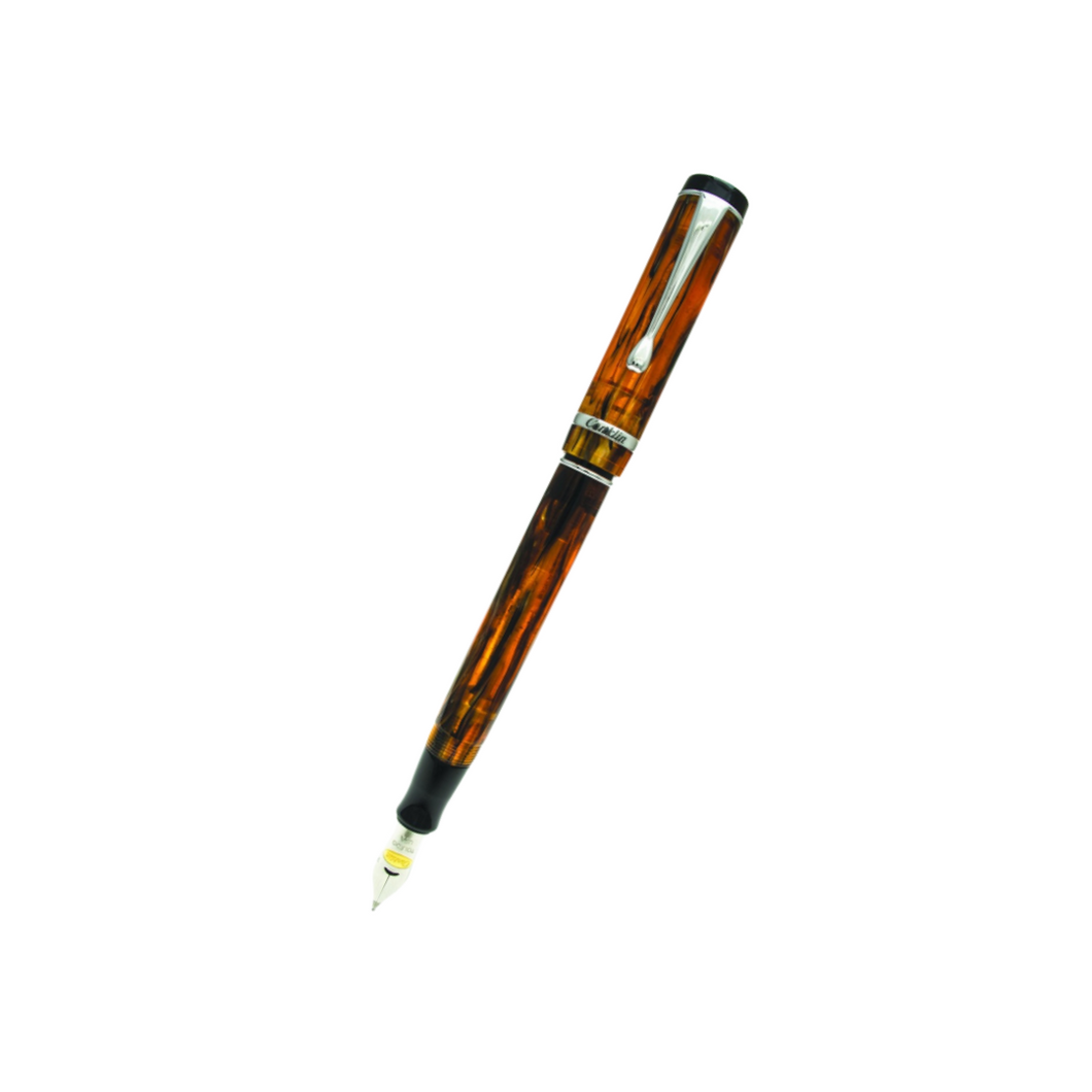 Conklin Duragraph Fountain Pen - Amber with Chrome Trim