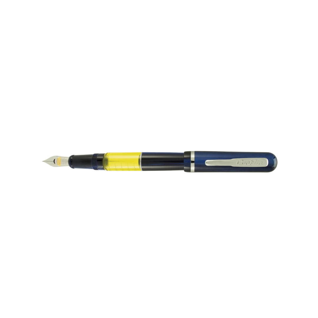 Conklin Heritage Word Gauge Fountain Pen Blue Swirl — Conklin fountain pen — precision nib writing instrument, at Cityluxe Singapore stationery store