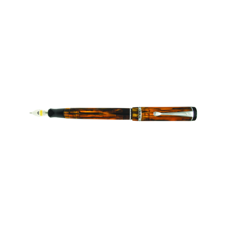 Conklin Duragraph Fountain Pen - Amber with Chrome Trim