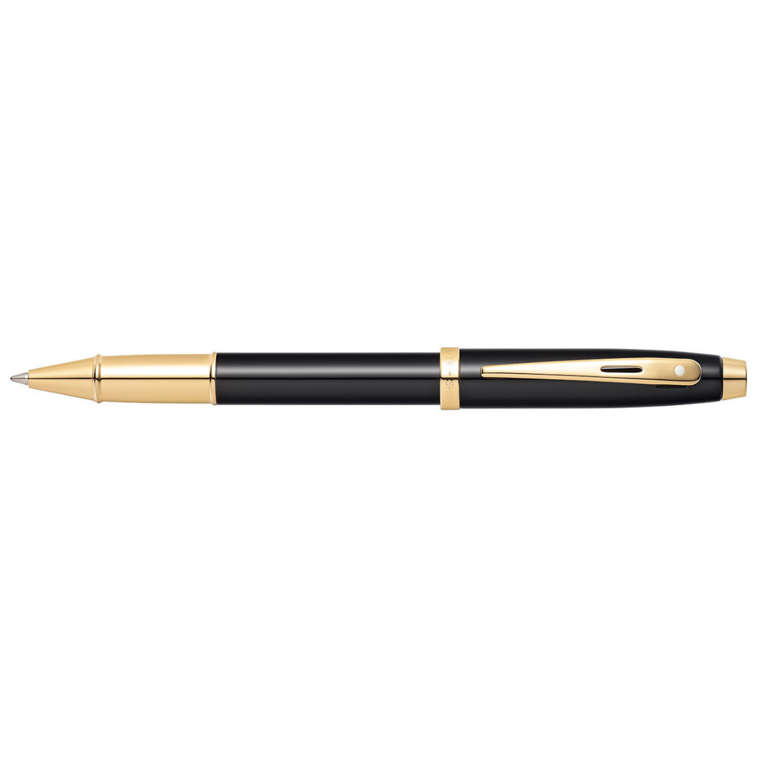 Sheaffer 100 E9322 Glossy Black With Gold Trims Rollerball Pen (WW30)