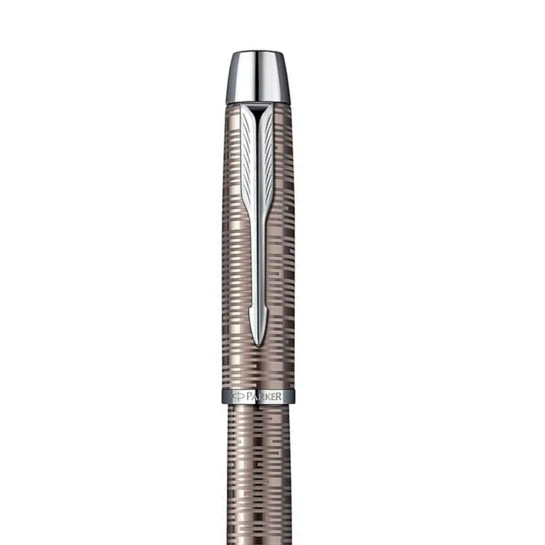 Parker IM Premium Fountain Pen in Brown Shadow with Chrome Trims — Parker fountain pen — precision nib writing instrument, at Cityluxe Singapore stationery store