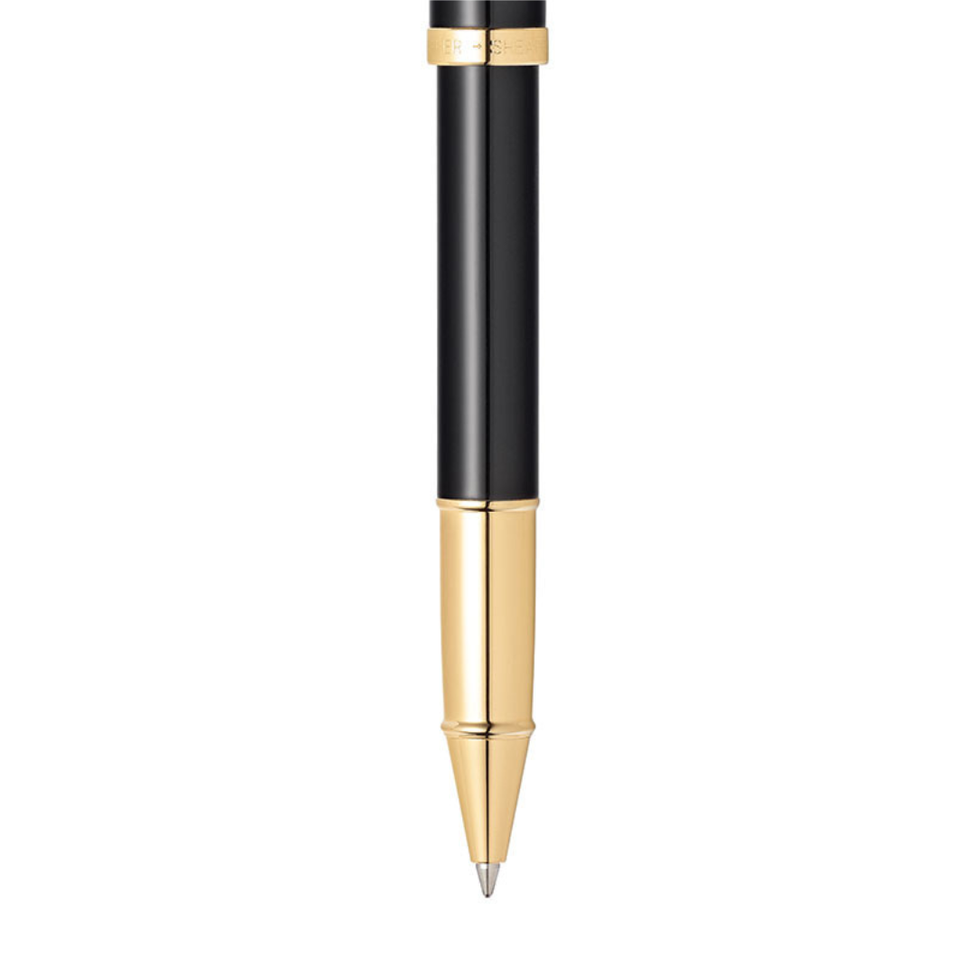 Sheaffer 100 E9322 Glossy Black With Gold Trims Rollerball Pen (WW30)
