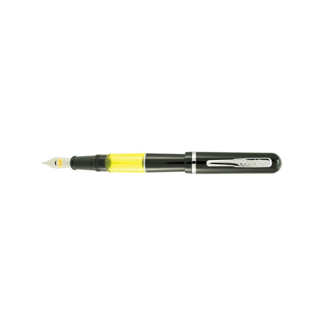 Conklin Heritage Word Gauge Black Fountain Pen — writing at an angle