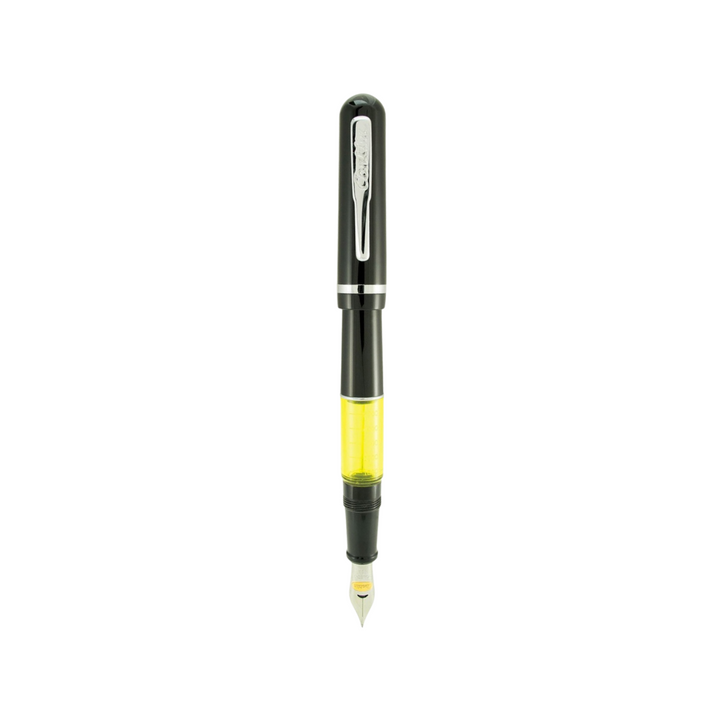 Conklin Heritage Word Gauge Black Fountain Pen — uncapped with cap posted