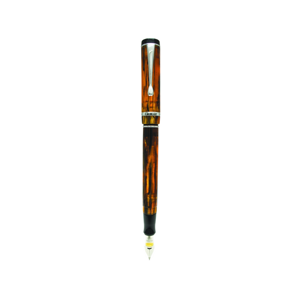 Load image into Gallery viewer, Conklin Duragraph Fountain Pen - Amber with Chrome Trim
