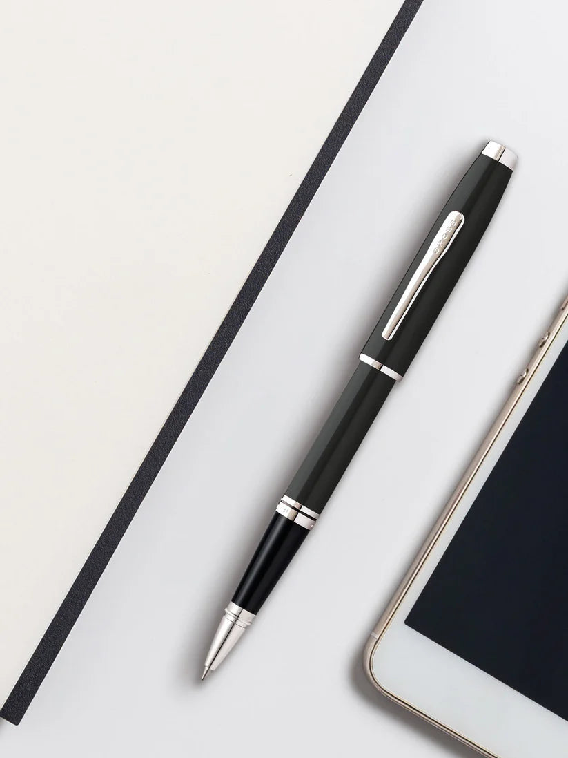 Cross Coventry Black Lacquer Rollerball Pen — Cross rollerball pen — fluid gel ink writing instrument, at Cityluxe Singapore