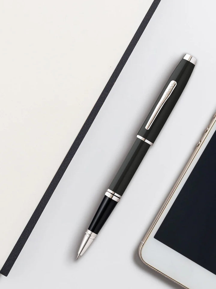 Cross Coventry Black Lacquer Rollerball Pen — Cross rollerball pen — fluid gel ink writing instrument, at Cityluxe Singapore