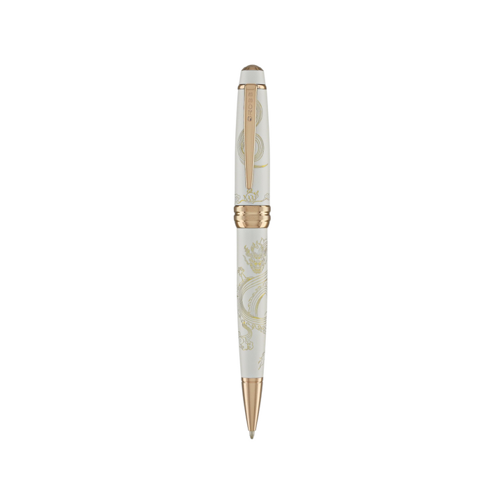 Cross Bailey Year of the Dragon Ballpoint Pen - Pearlescent White Lacquer with Rose Gold Trims — Cross ballpoint pen — reliable smooth-writing everyday pen, at Cityluxe Singapore