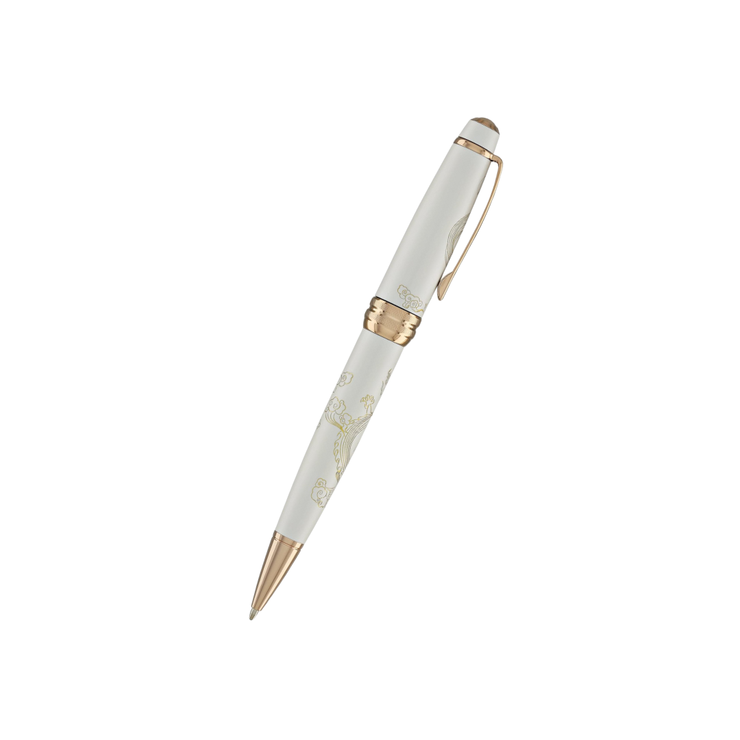 Cross Bailey Year of the Dragon Ballpoint Pen - Pearlescent White Lacquer with Rose Gold Trims — Cross ballpoint pen — reliable smooth-writing everyday pen, at Cityluxe Singapore