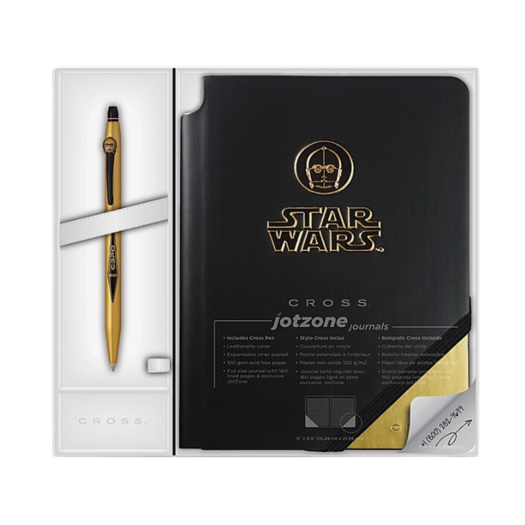 Cross Click Star Wars C-3Po Rollerball Pen With Jot Zone Journal Gift Set — Cross gift set — curated stationery gift bundle, from Cityluxe Singapore