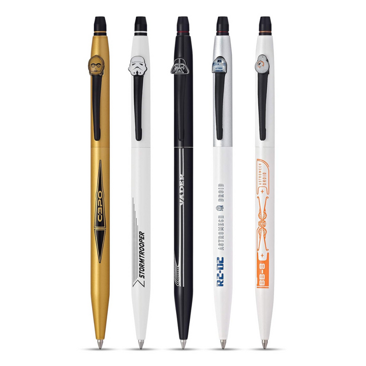 Cross Click Star Wars Rollerball Pen - Stormtrooper — writing at an angle