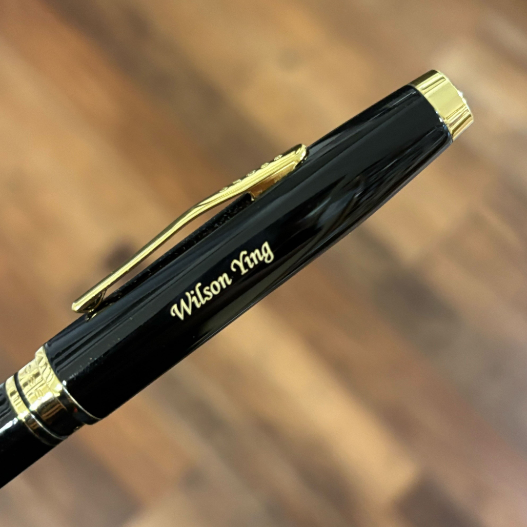 Cross Coventry Ballpoint Pen in Black Lacquer With Gold Tone — Cross ballpoint pen — reliable smooth-writing everyday pen, at Cityluxe Singapore