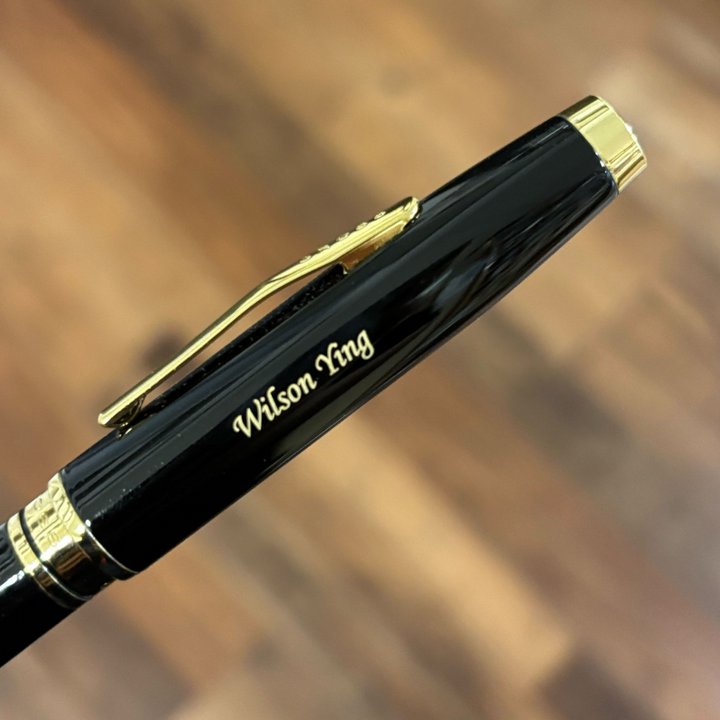 Cross Coventry Ballpoint Pen in Black Lacquer With Gold Tone — Cross ballpoint pen — reliable smooth-writing everyday pen, at Cityluxe Singapore