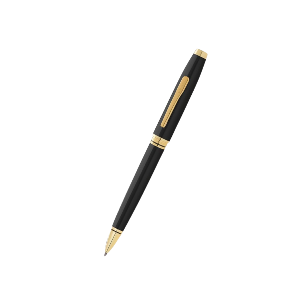 Cross Coventry Ballpoint Pen in Black Lacquer With Gold Tone — Cross ballpoint pen — reliable smooth-writing everyday pen, at Cityluxe Singapore
