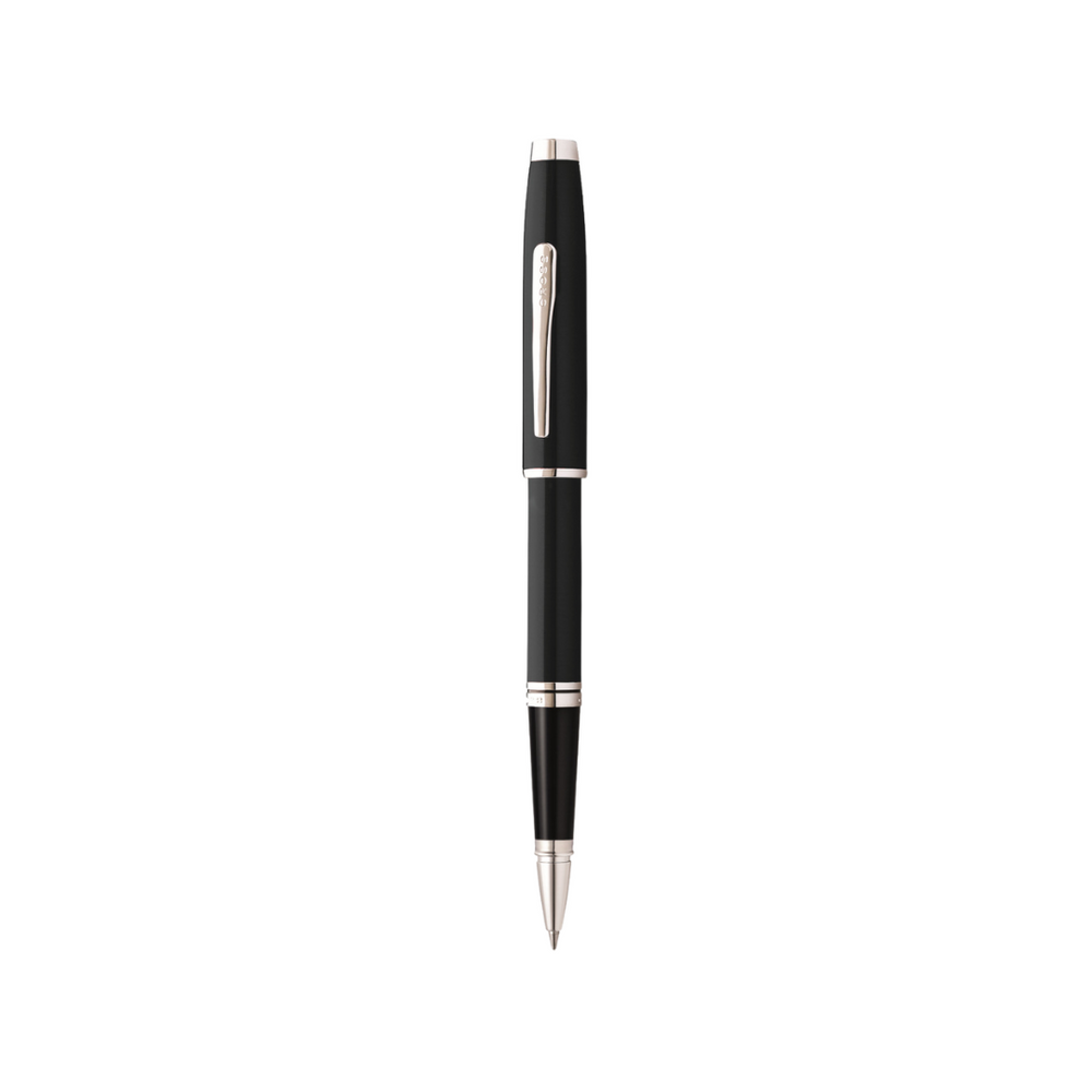 Cross Coventry Rollerball Pen in Black Lacquer with Polished Chrome Trim — Cross rollerball pen — fluid gel ink writing instrument, at Cityluxe Singapore