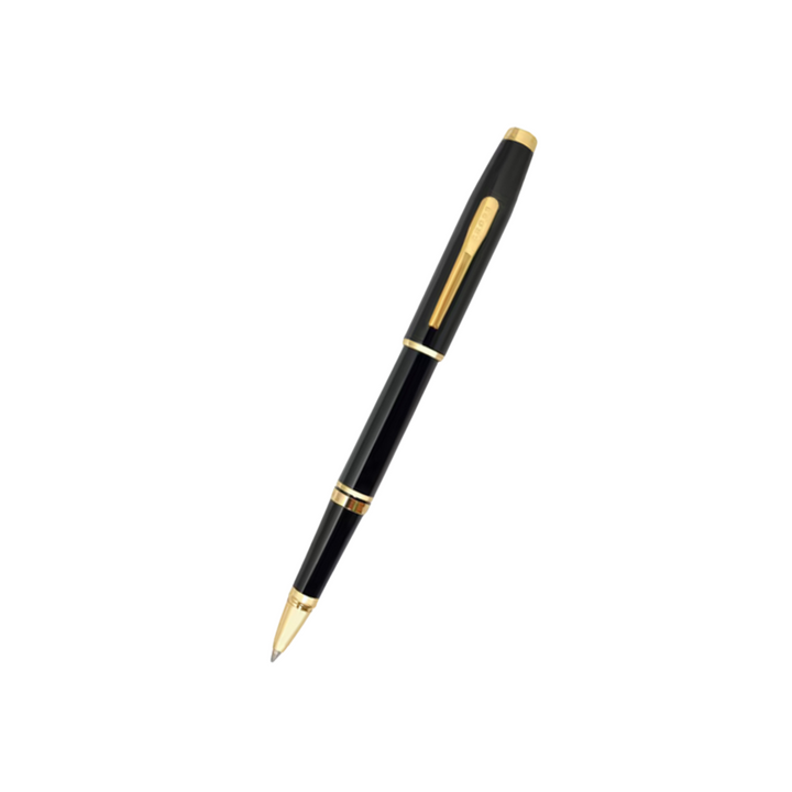 Cross Coventry Rollerball Pen in Black Lacquer With Gold Tone — Cross rollerball pen — fluid gel ink writing instrument, at Cityluxe Singapore