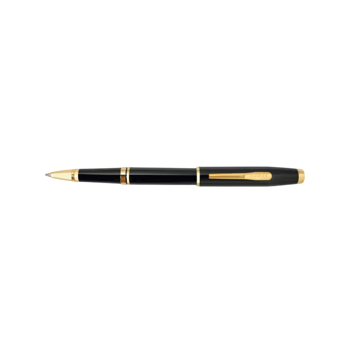 Cross Coventry Rollerball Pen in Black Lacquer With Gold Tone — Cross rollerball pen — fluid gel ink writing instrument, at Cityluxe Singapore