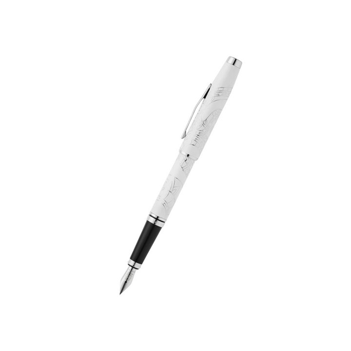 Cross Coventry Zodiac Year of the Snake Fountain Pen - Pearl White Lacquer with Polished Chrome / Medium — Cross fountain pen — precision nib writing instrument, at Cityluxe Singapore stationery store