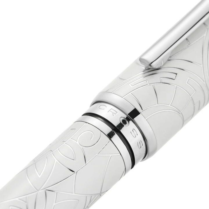 Cross Coventry Zodiac Year of the Snake Fountain Pen - Pearl White Lacquer with Polished Chrome / Medium — Cross fountain pen — precision nib writing instrument, at Cityluxe Singapore stationery store