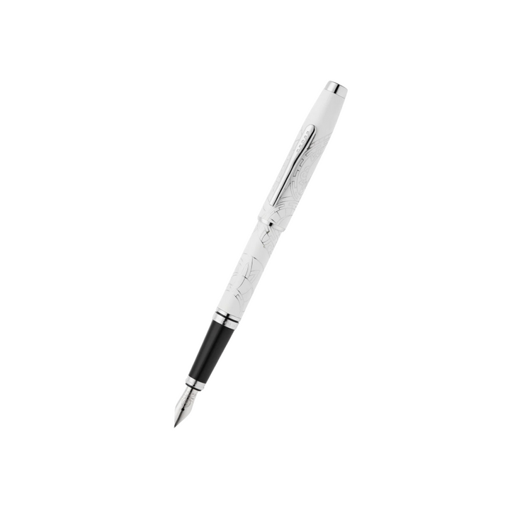 Cross Coventry Zodiac Year of the Snake Fountain Pen - Pearl White Lacquer with Polished Chrome / Medium — Cross fountain pen — precision nib writing instrument, at Cityluxe Singapore stationery store