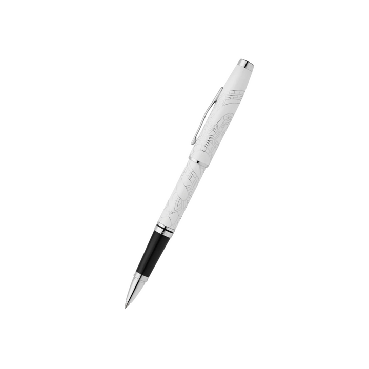 Cross Coventry Zodiac Year of the Snake Rollerball Pen - Pearl White Lacquer with Polished Chrome — capped