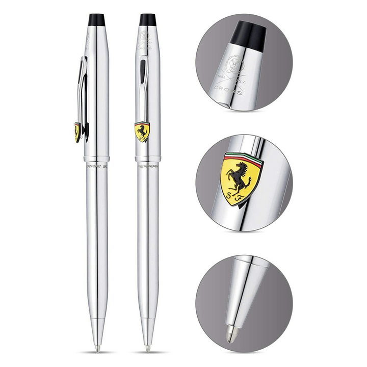 Cross Ferrari Century II Rollerball Pen - Polished Chrome