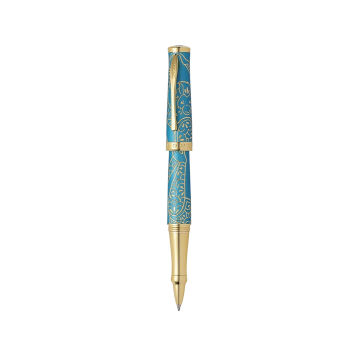 Cross Sauvage Year of the Monkey Rollerball Pen - Tibetan Teal with Gold Inlays and Appointments (Special Edition) — Cross rollerball pen — fluid gel ink writing instrument, at Cityluxe Singapore