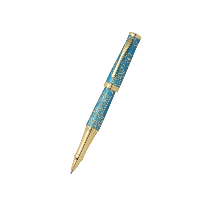 Cross Sauvage Year of the Monkey Rollerball Pen - Tibetan Teal with Gold Inlays and Appointments (Special Edition) — Cross rollerball pen — fluid gel ink writing instrument, at Cityluxe Singapore