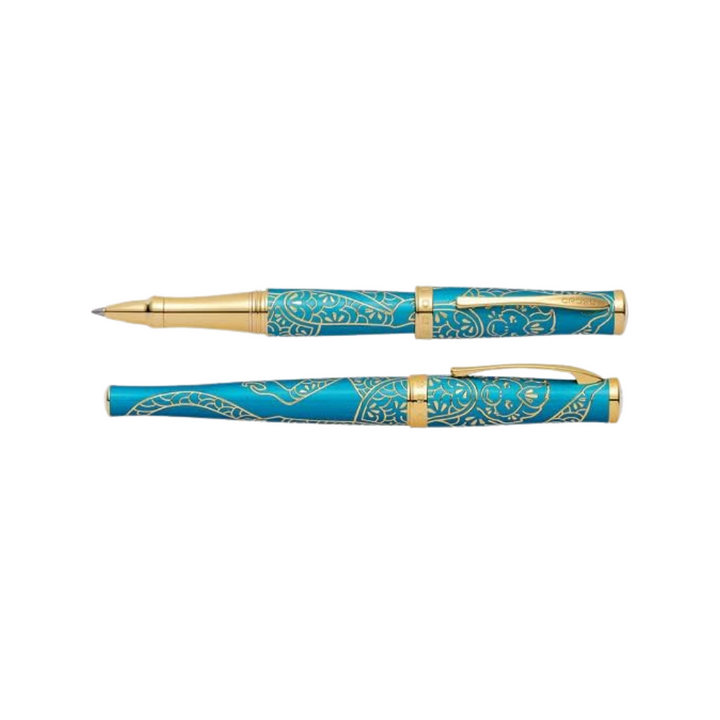 Cross Sauvage Year of the Monkey Rollerball Pen - Tibetan Teal with Gold Inlays and Appointments (Special Edition) — Cross rollerball pen — fluid gel ink writing instrument, at Cityluxe Singapore