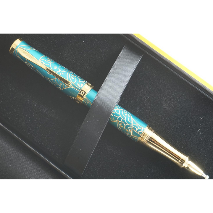 Cross Sauvage Year of the Monkey Rollerball Pen - Tibetan Teal with Gold Inlays and Appointments (Special Edition) — Cross rollerball pen — fluid gel ink writing instrument, at Cityluxe Singapore