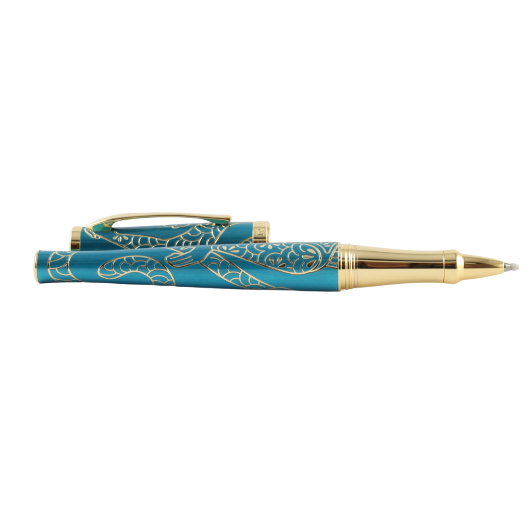 Cross Sauvage Year of the Monkey Rollerball Pen - Tibetan Teal with Gold Inlays and Appointments (Special Edition) — Cross rollerball pen — fluid gel ink writing instrument, at Cityluxe Singapore
