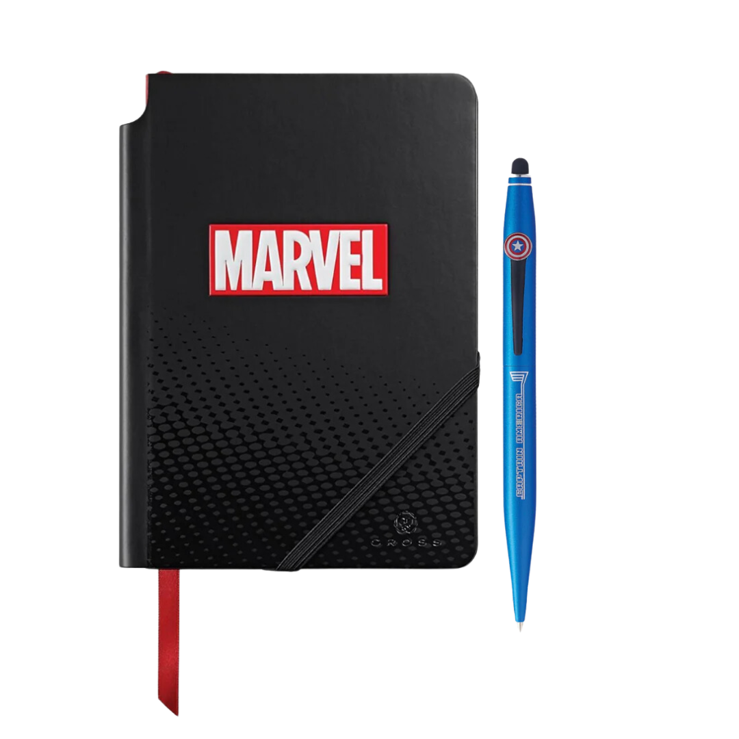 Cross Tech2 Marvel Captain America Ballpoint Pen with Stylus and Journal Gift Set