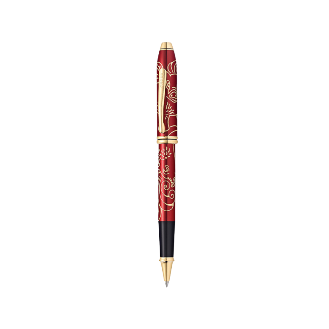 Cross Townsend Year of the Pig Rollerball Pen in Red Lacquer — Cross rollerball pen — fluid gel ink writing instrument, at Cityluxe Singapore