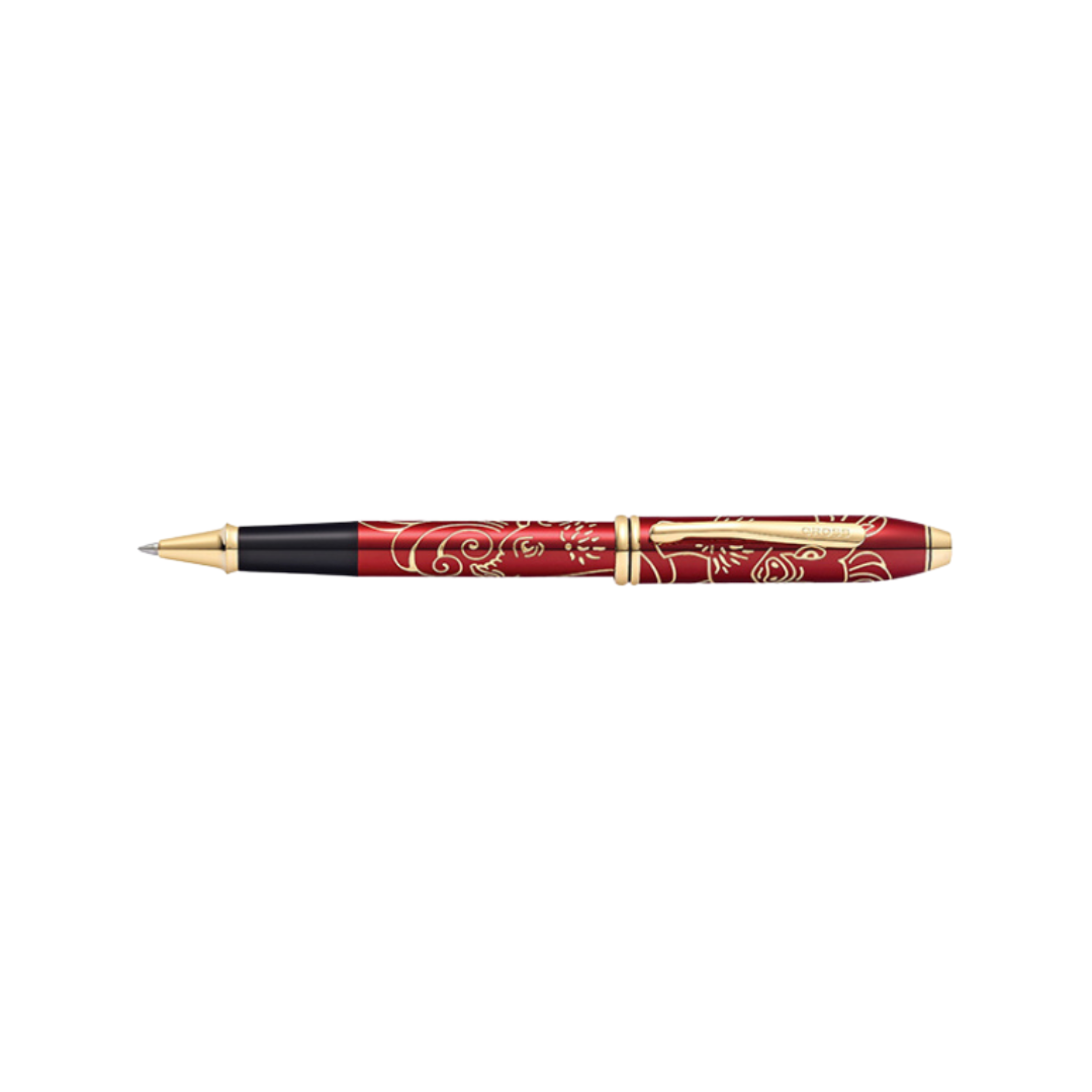 Cross Townsend Year of the Pig Rollerball Pen in Red Lacquer — Cross rollerball pen — fluid gel ink writing instrument, at Cityluxe Singapore