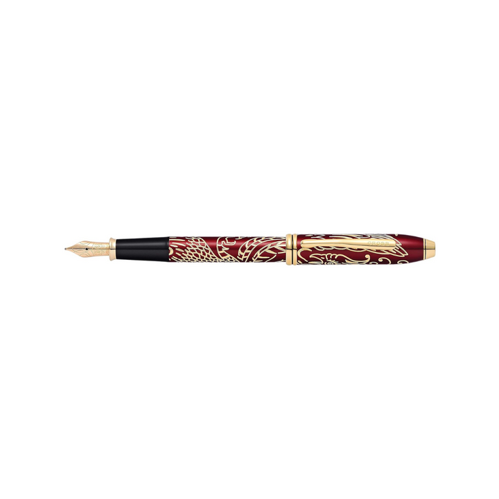 Cross Townsend Year of the Rooster Fountain Pen in Red Lacquer — Cross fountain pen — precision nib writing instrument, at Cityluxe Singapore stationery store