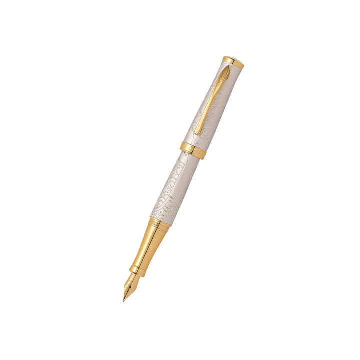 Cross Year of the Monkey Fountain Pen in Brushed Platinum — Cross fountain pen — precision nib writing instrument, at Cityluxe Singapore stationery store
