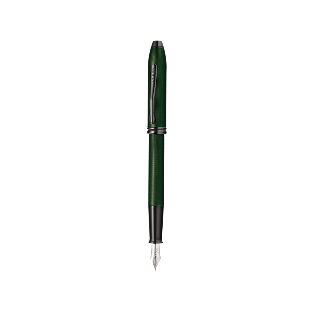 Cross Townsend Fountain Pen in Green Micro — Cross fountain pen — precision nib writing instrument, at Cityluxe Singapore stationery store