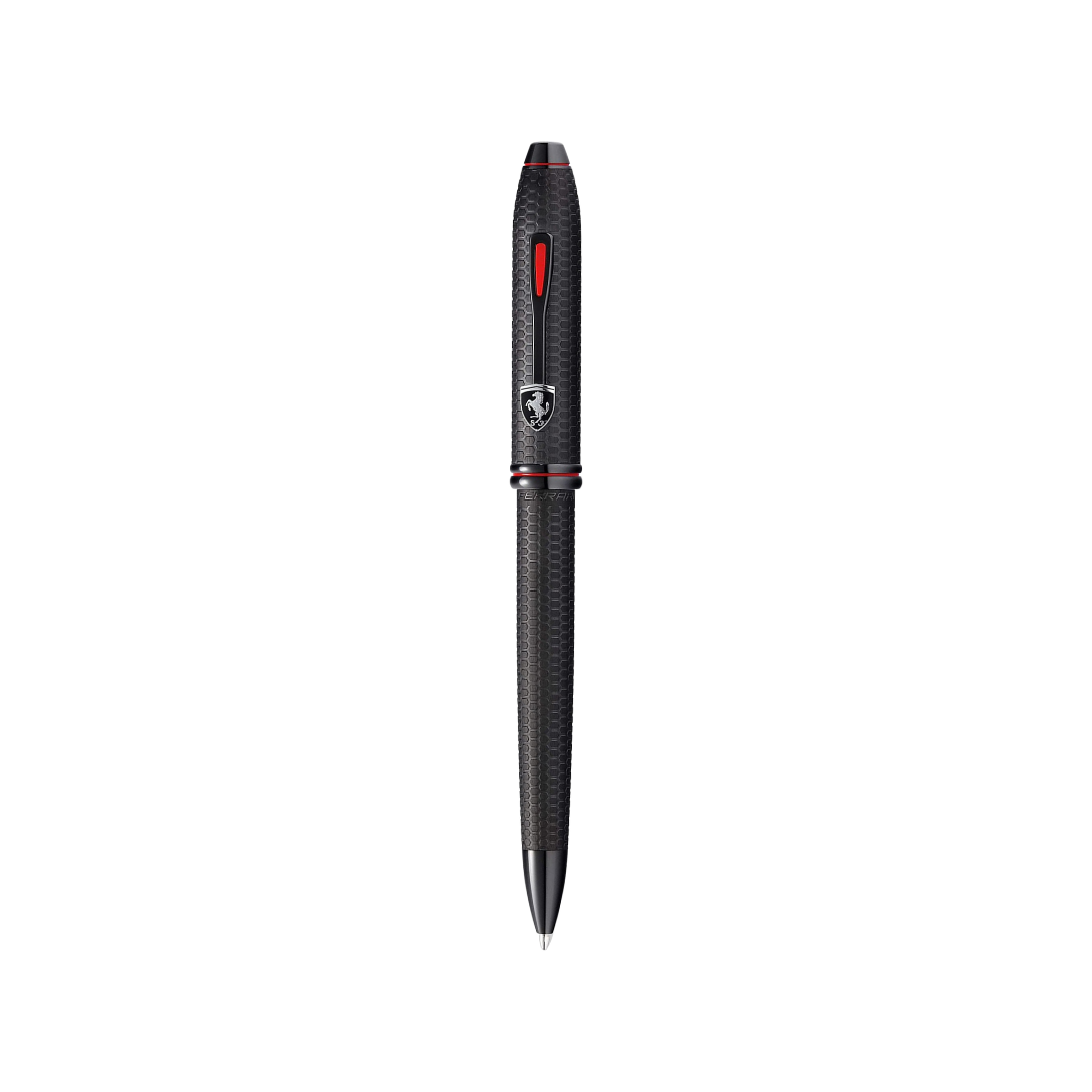 Cross Ferrari Townsend Ballpoint Pen in Brushed Black Etched Honeycomb — Cross ballpoint pen — reliable smooth-writing everyday pen, at Cityluxe Singapore
