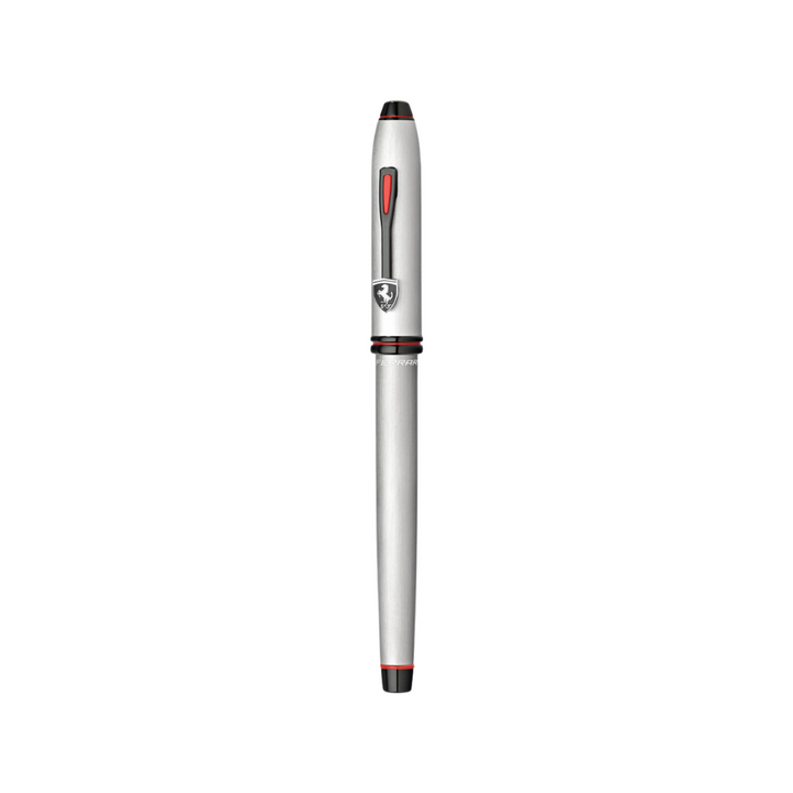 Cross Ferrari Townsend Fountain Pen in Chrome/ Aluminum Gray — Cross fountain pen — precision nib writing instrument, at Cityluxe Singapore stationery store