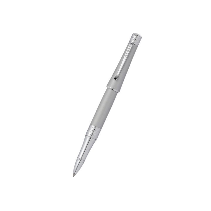 Cross Beverly Satin Chrome Rollerball Pen — Cross rollerball pen — fluid gel ink writing instrument, at Cityluxe Singapore