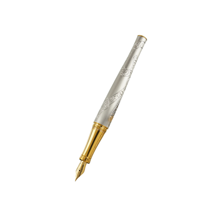 Cross Year of the Monkey Fountain Pen in Brushed Platinum — Cross fountain pen — precision nib writing instrument, at Cityluxe Singapore stationery store